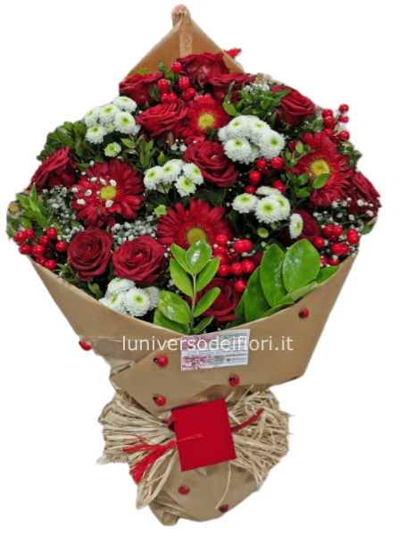 Mazzo di rose e fiori di campo