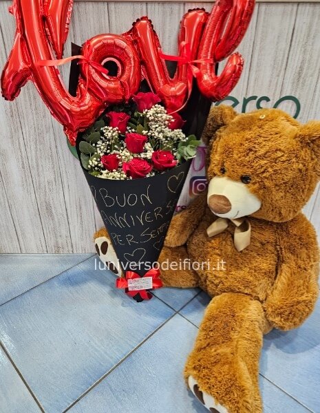 Cono love con peluche extra